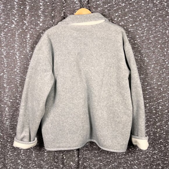 Outbrook‎ Gray Leaf Embroidered Sherpa soft Cozy Jacket - Picture 2 of 6